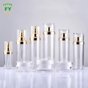 Fuyun Bouteilles et bocaux de shampoing en acrylique de luxe Emballage en plastique Vaporisateur pour animaux de compagnie pour cosmétiques