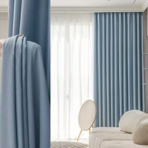 Tela de cortinas de poliéster de lujo de Color azul opaco alto de estilo moderno para sala de estar, ventanas de dormitorio de Hotel - Product Image 6