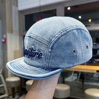 Casquette en jean rétro américaine personnalisée à 5 panneaux, 100 % coton, style vintage USA, Boné Americano Vaquero, Fourniture en gros OEM
