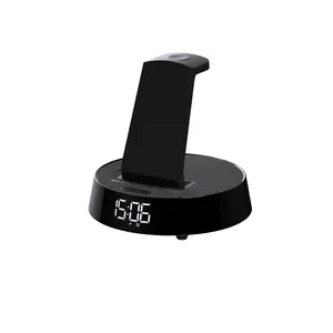 Reloj <span class=keywords><strong>Despertador</strong></span> con cargador inalámbrico 6 en 1 con altavoz inalámbrico Reloj <span class=keywords><strong>Despertador</strong></span> con luz LED con soporte para teléfono <span class=keywords><strong>celular</strong></span> con radio FM - Product Image 1