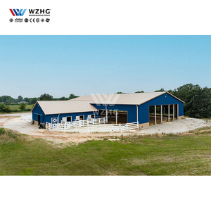هيكل فولاذية مسبقة الصنع عالية الجودة ، سقيفة ماعز وأحصنة وخنزير بقر ، حظيرة مزرعة ، مبنى مستقر - Product Image 1