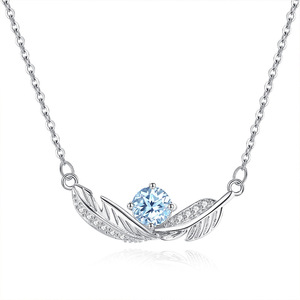 Collier en argent sterling 925 avec 9 plumes et pierres naturelles pour femme, chaîne avec pendentif plume, cadeau - Product Image 6