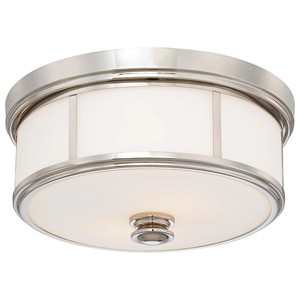 Brass & Ribbed Glass Drum Modern Luxury Flush Mount <b>Ceiling</b> <b>Light</b> | Opulent Lighting for Hotel Lobby & Premium Area - Product Image 4