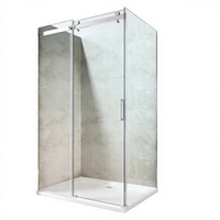 Cadre d'angle de douche en alliage d'aluminium pour hôtel, sur mesure, avec double roulement, pour porte vitrée carrée ou rectangulaire de 10 mm