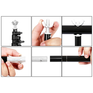 DB photographie support de fond en forme de T 50*68cm 1.5*2M 2X2M système de Support réglable Photo Studio papier de mousseline Non tissé PVC - Product Image 2