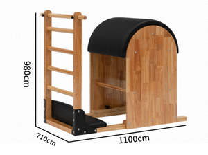 Vente en gros usine : Équipement d'entraînement Pilates Stable Chair, Correcteur de colonne vertébrale, pour usage commercial et domestique, en bois de chêne, modèle Arc Pilates Ladder Barrel - Product Image 4