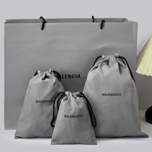 Роскошная брендовая Экологически чистая сумка для хранения, мягкая Пылезащитная сумка для одежды, из серого холста, Подарочная сумка из переработанного хлопка на шнурке - Product Image 4