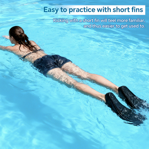 बच्चों के लिए कस्टम नरम सिलिकॉन शॉर्ट ब्लेड तैरने वाले बच्चों के लिए स्नॉर्कलिंग फिप्स प्रशिक्षण स्विमिंग पूल सहायक उपकरण - Product Image 4
