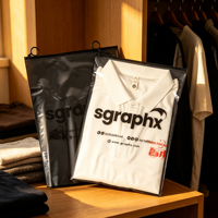 Sac à fermeture éclair en plastique mat noir givré imprimé sur mesure, pochette imperméable pour la promotion de la marque et l'emballage de vêtements