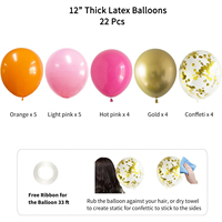 Guirlande de ballons rose vif et or pour fête, décorations de fête, guirlande à pompons, fournitures de fête, décorations de salon