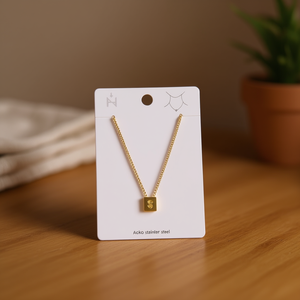 Collar con Colgante de Letra S de Niko, Chapado en Oro, Acero Inoxidable, Cadena Minimalista, Joyería Unisex para Uso Diario - Product Image 2