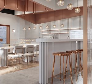 การออกแบบตกแต่งภายในแบบครบวงจรสำหรับร้านกาแฟเบเกอรี่และร้านขนมที่มีการสร้างภาพที่3D การวางแผนพื้นที่และเอกลักษณ์ของแบรนด์ - Product Image 5