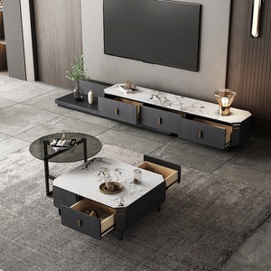 New Arrival đồ nội thất <span class=keywords><strong>Antique</strong></span> tối giản nối dài TV khán đài tủ kính 2 Piece <span class=keywords><strong>End</strong></span> bảng Bàn cà phê - Product Image 4