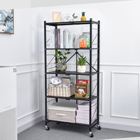 Étagère de rangement pliable, 5 niveaux, organisateur de cuisine, présentoir Portable, supports de rangement et supports, à 2 niveaux