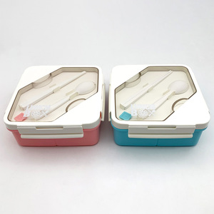 Square <b>Plastic</b> <b>Lunch</b> <b>Box</b> With Compartments Airtight Portable For Students Office Workers - Product Image 2