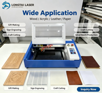 Machine de gravure laser CO2 de bureau 3020, petite machine laser avec système de refroidissement par eau pour acrylique, bois, MDF, cuir