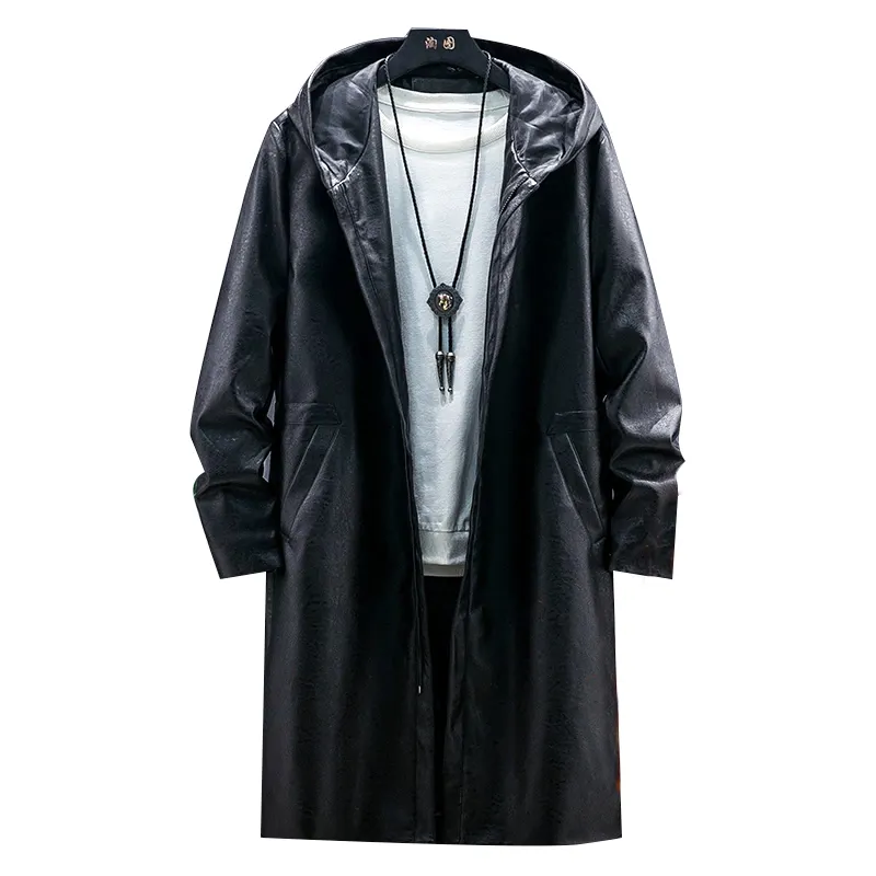 2022 Spring Autumn Fashion New Men's Lapel Leather Dress Suit Coat / Male Business Casual PU Blazers Jacket