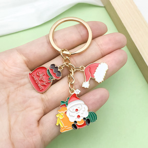 Chaveiro de Natal Papai Noel, Pingente de Bolsa em Liga Esmaltada de 8cm com Pingentes de Saco de Presente e Chapéu de Papai Noel, 30 Estilos - Product Image 1