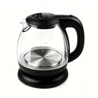 Bouilloire électrique en verre 1,0 L, nouvelle, personnalisée, certifiée CE GS RoHS LFGB CB ETL, pour hôtel, avec ou sans cordon, pour service à thé
