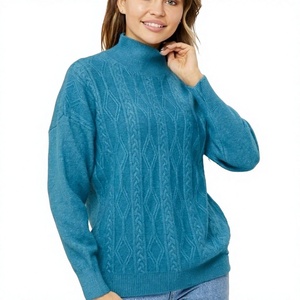 Suéter de Punto de Alta Calidad para Mujer, Invierno 2026, Cuello Redondo, Grosor Estándar, Manga Larga, 100% Algodón, Logotipo Frontal, Estilo Casual - Product Image 4