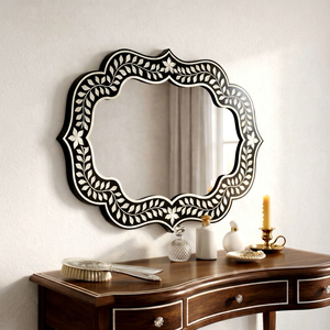 Handmade Mother Pearl Inlay Jharokha <b>Mirror</b> Frame Large Eco-Friendly Art <b>Deco</b> Luxury Traditional Indian Wall Decor Home Hotel - Product Image 1