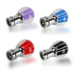 Brand New Universal JDM Round Ball Crystal Clear Red Stripes Manual Car Racing Gear Shift Knob Shifter 8.1cm M12 M10 M8