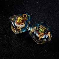 Ensemble de dés D&D personnalisés en gros, 7 pièces, couleurs mélangées, dés en résine à bords tranchants pour jeu de société D&D
