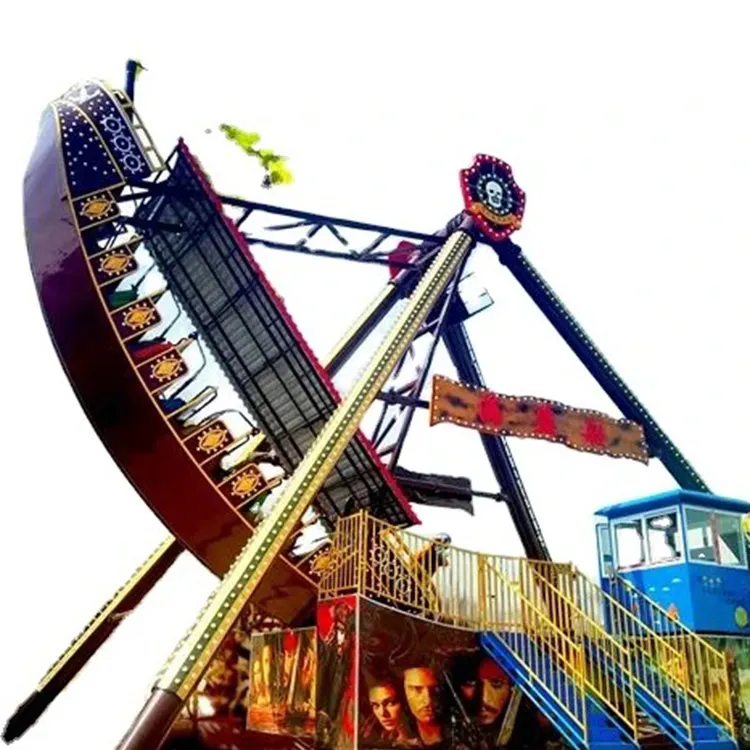 Park Amusement Indoor En Outdoor Draagbare Amusement Trailer Elektrische Carnaval Attracties Park Ritten Mini Piratenschip