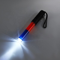 Bâton de signalisation de sécurité rouge et bleu avec LED clignotante, alimenté par batterie, en matériau ABS