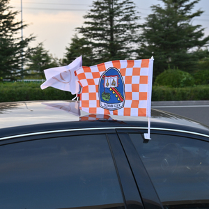 Kỹ thuật số in logo tùy chỉnh cờ bán buôn 30x45cm 12x18 inch Polyester ô tô cửa sổ hiển thị bền sợi thủy tinh - Product Image 5