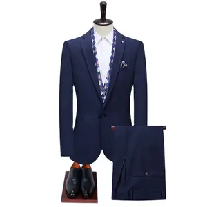 New young and middle-aged suit men's work two-piece business suit formal wear bridegroom wedding suit Royal Blue