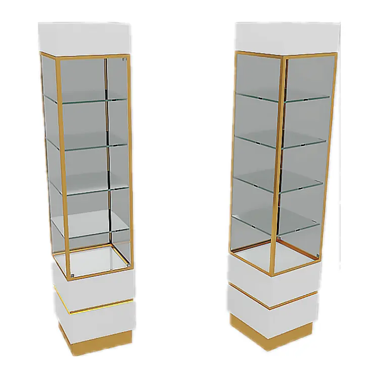 Jewelry stand showcase for jewelry shop High display case white cabinet for sale