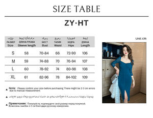 ZYHT 9551 Nuovo Abito Femminile Chic <span class=keywords><strong>Blu</strong></span> Casual Sexy con Spacco in Rete Arricciato a Maniche Lunghe Aderente Autunnale per Donne - Product Image 5