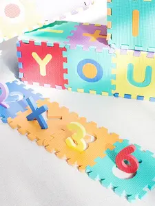 Custom EVA Foam Baby Puzzle Floor Play Mat With Letters And Numbers Educational Sports Toy For Kids
