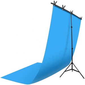 Support de <span class=keywords><strong>fond</strong></span> en forme de T pour photographie, vidéo studio <span class=keywords><strong>photo</strong></span>, selfie, support de <span class=keywords><strong>fond</strong></span> en PVC, 2x1.5m - Product Image 1