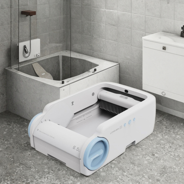 One-Touch Smart Automatic Eco-Friendly Cat Litter Box Modern Style Self-Cleaning Easy Clean Infrared-Activated Pinch-Proof Odor
