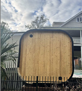 Sauna en bois d'épicéa carbonisé pour 6 personnes, prix de gros, avec éclairage LED - Product Image 4