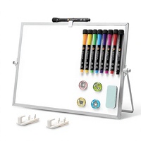Tableau blanc magnétique double face 16x12 pouces avec support rotatif à 360° pour l'école et le bureau – Solution d'approvisionnement unique