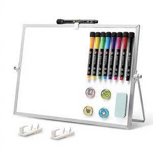<span class=keywords><strong>Pizarra</strong></span> Blanca de Oficina de Doble Cara, Magnética, <span class=keywords><strong>Pequeña</strong></span>, de 16"x12", con Soporte Giratorio de 360°, para Escuela y Oficina - Product Image 1