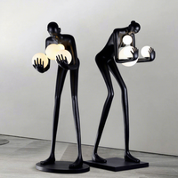 Grande Lampe sur Pied en Résine Modèle Hug Ball avec Lumière LED pour Hôtels, Départements Commerciaux et Décoration Intérieure