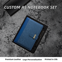 Libretas de Oficina A5 al por Mayor, Artículos de Papelería para Regalo, Diario con Cubierta de Cuero PU, Impresión de Logotipo Personalizado en Serigrafía, Sets de Regalo