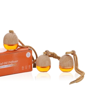 5ml thủy tinh cầm tay mini chai nước hoa hương liệu xe hơi treo khuếch tán Nước hoa với nắp khuếch tán bằng gỗ - Product Image 4