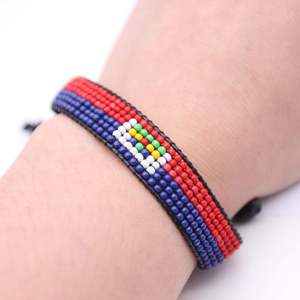 Pulseras de Cuentas con Banderas de Países - Cuentas de Múltiples Estilos de Primera Calidad para Mujer, Joyería Estética con Banderas - Product Image 6