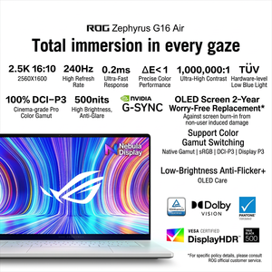 Portátil para Juegos <span class=keywords><strong>Asus</strong></span> ROG Zephyrus G16 Ryzen <span class=keywords><strong>7</strong></span> con RyzenAI7 H350 32G 1T RTX5060 - Product Image 3