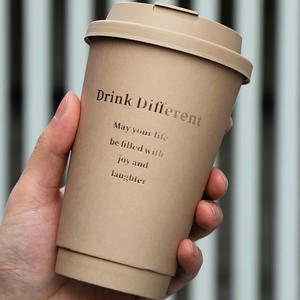 Logo personalizzato tazza di <span class=keywords><strong>caffè</strong></span> Espresso di lusso negozio di <span class=keywords><strong>caffè</strong></span> <span class=keywords><strong>da</strong></span> <span class=keywords><strong>asporto</strong></span> usa e getta tazza di carta Kraft con coperchio - Product Image 3