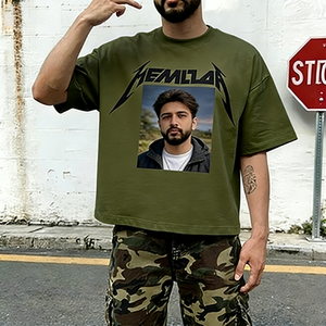 T-shirts en coton oversize pour hommes, collection Printemps 2026, coupe décontractée, imprimé numérique à motif unique, résistants aux plis et aux décolorations, style streetwear - Product Image 2