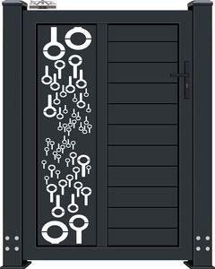 Suministros de jardín Puerta de entrada de aluminio y puerta lateral de jardín Puerta peatonal de diseño WPC - Product Image 2