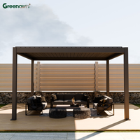 OEM 4x4 4x5 4x6 4x8 5x4 6x3 6x4 Toit de pergola à lames orientables en aluminium imperméable à ouverture et fermeture électriques avec panneau à lames