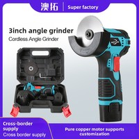 Mini-meuleuse d'angle sans fil 12V 3 pouces, moteur à balais, batterie au lithium, avec 2 batteries et chargeur pour la découpe et le polissage