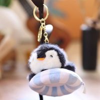 Anneau de natation mignon tube ours polaire pingouin dauphin loutre poupée en peluche porte-clés pendentif peluche océan mer peluche breloque de sac